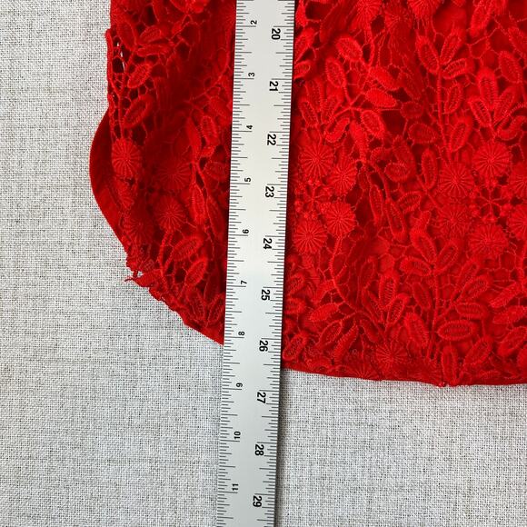 Tiny by Anthropologie Red Gardenia Lace Top Feminine Women's M - Picture 5 of 8